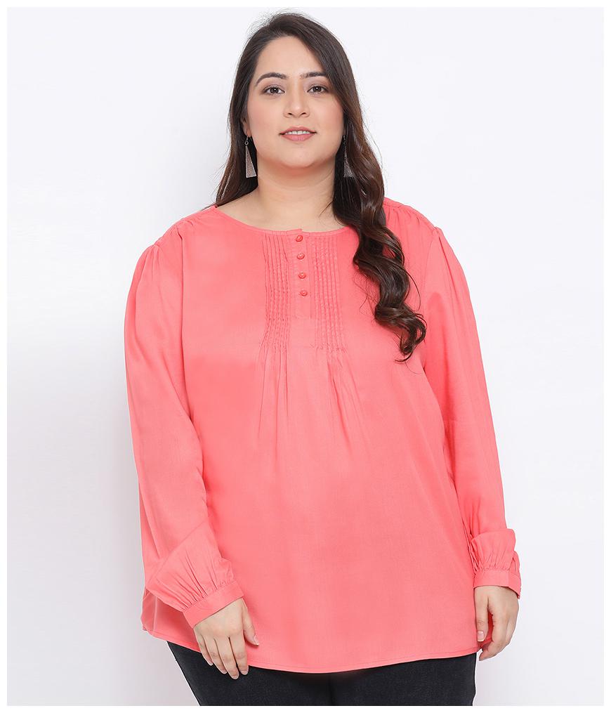 

Oxolloxo Women Solid Regular top - Peach