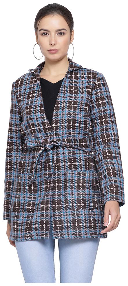 

Oxolloxo Women Checked Bomber Jacket - Blue