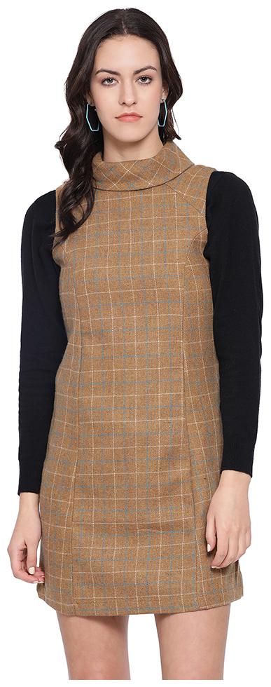 

Oxolloxo Brown Checked A-line dress