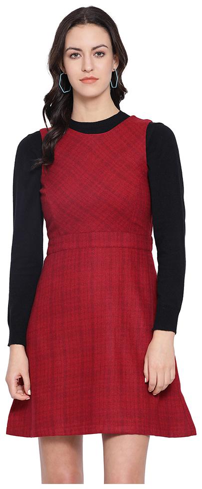 

Oxolloxo Red Checked A-line dress