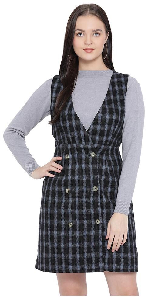

Oxolloxo Black Checked A-line dress