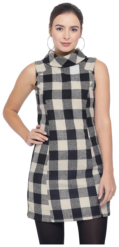 

Oxolloxo Black Checked A-line dress