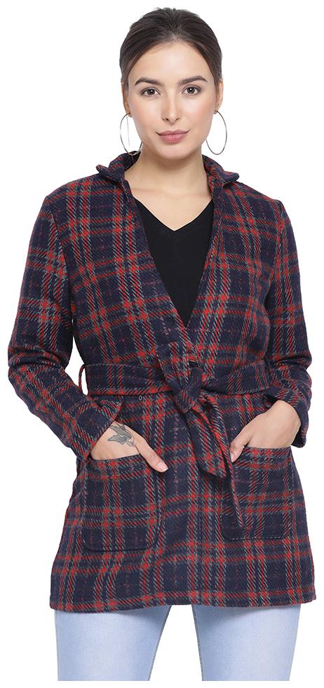 

Oxolloxo Women Checked Bomber Jacket - Blue