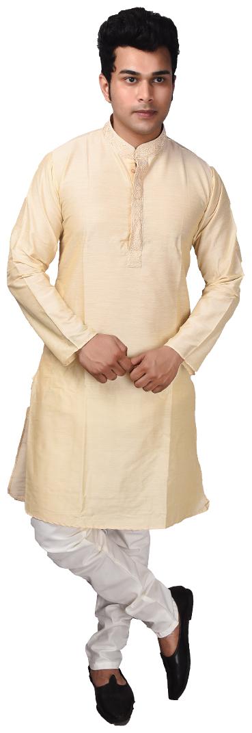 

P K GARMENTS Cream Solid Kurta and Pyjamas