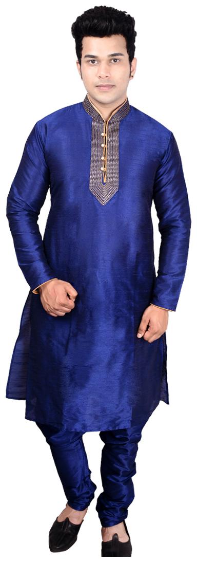 

P K GARMENTS Blue Solid Kurta and Pyjamas