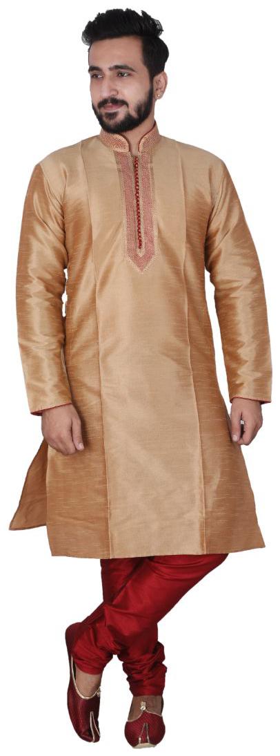 

P K GARMENTS Brown Solid Kurta and Churidar