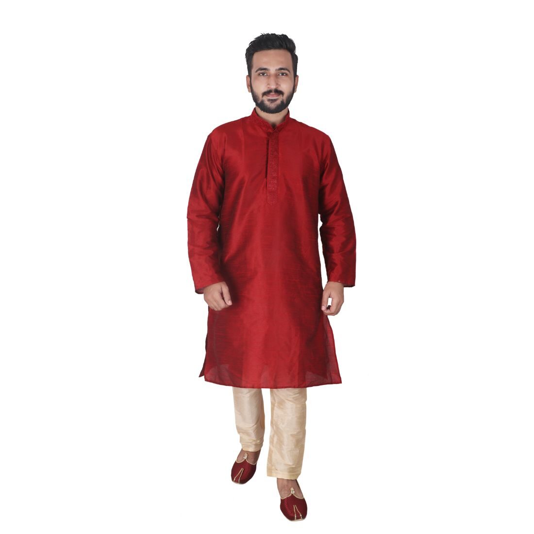

P K GARMENTS Maroon Solid Kurta and Churidar