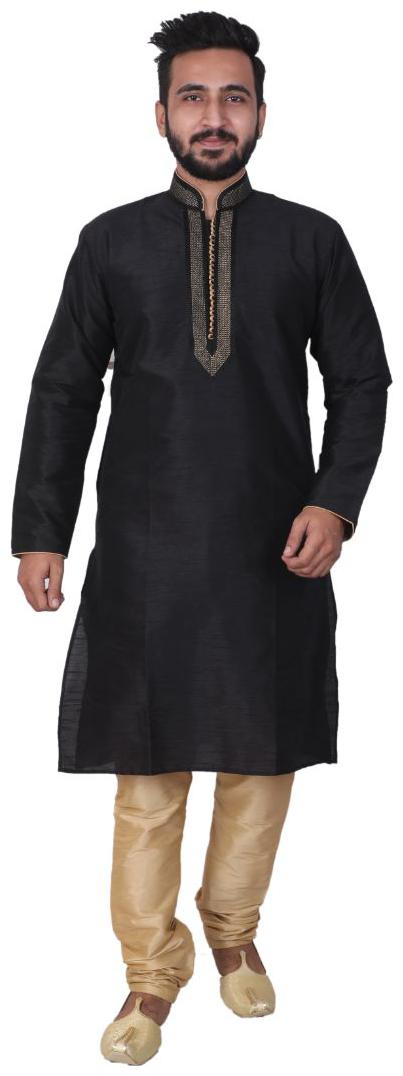 

P K GARMENTS Black Solid Kurta and Churidar