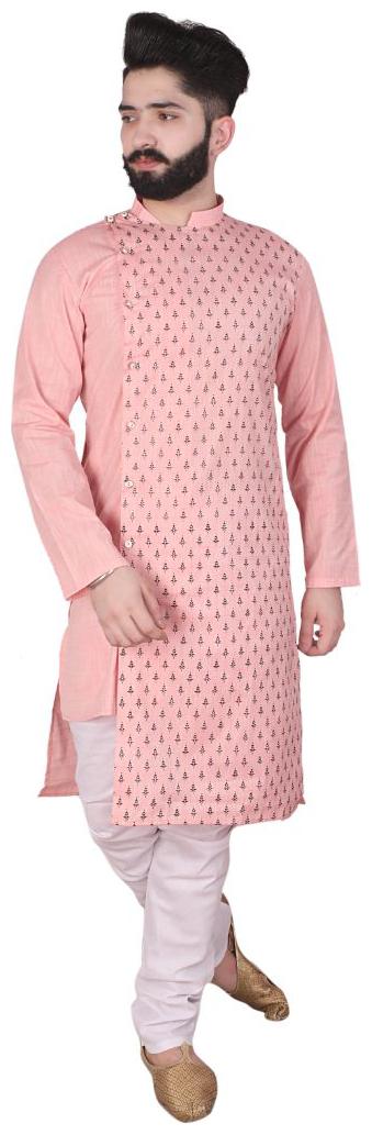 

P K GARMENTS Pink Printed Kurta and Churidar