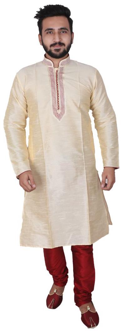 

P K GARMENTS Beige Solid Kurta and Churidar