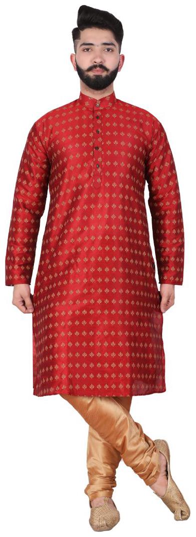 

P K GARMENTS Maroon Floral print Kurta and Churidar