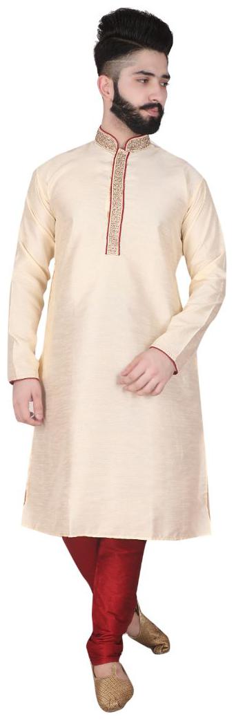 

P K GARMENTS Beige Solid Kurta and Churidar