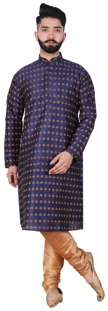 

P K GARMENTS Blue Floral print Kurta and Churidar