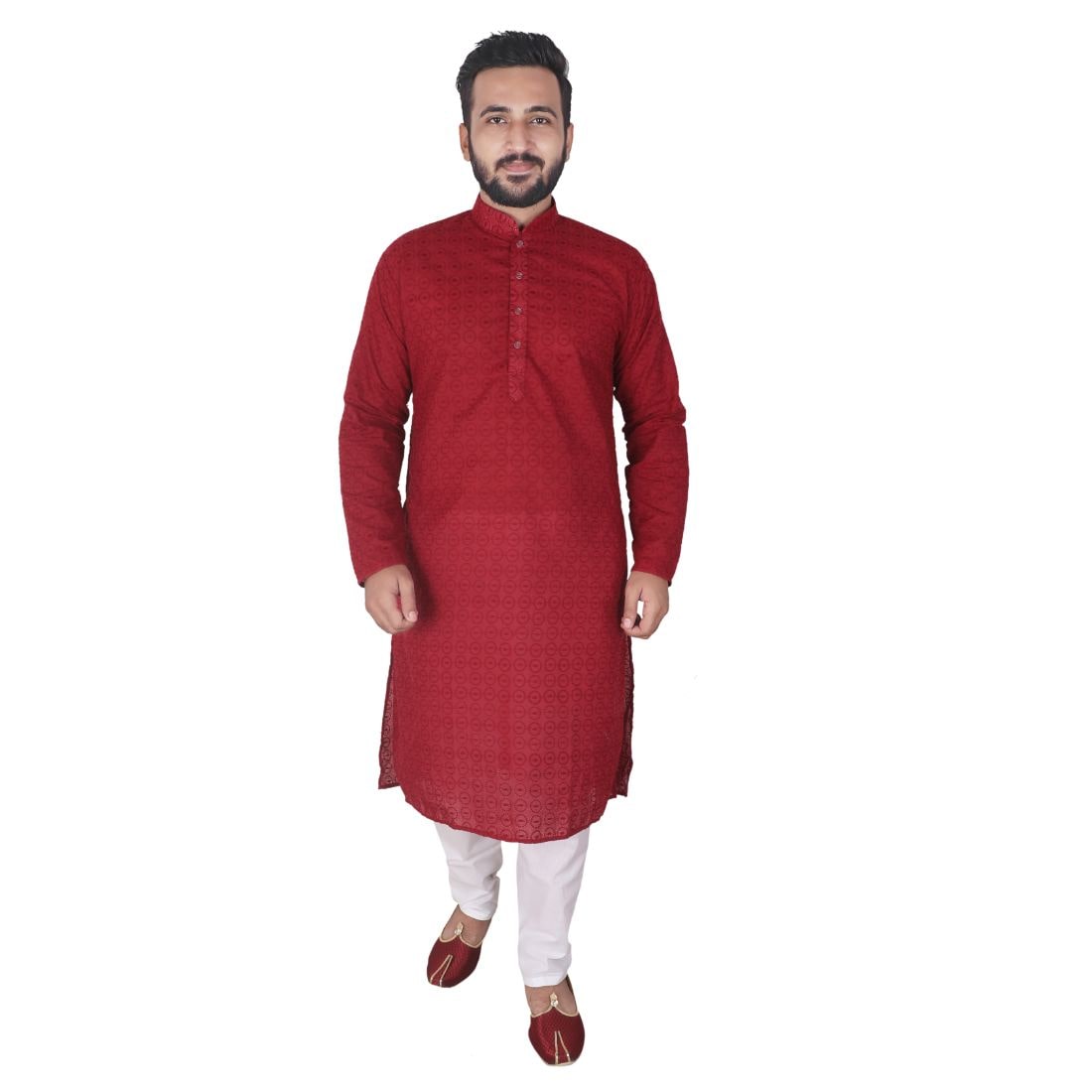 

P K GARMENTS Maroon Printed Kurta and Churidar