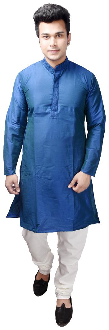 

P K GARMENTS Blue Solid Kurta and Pyjamas