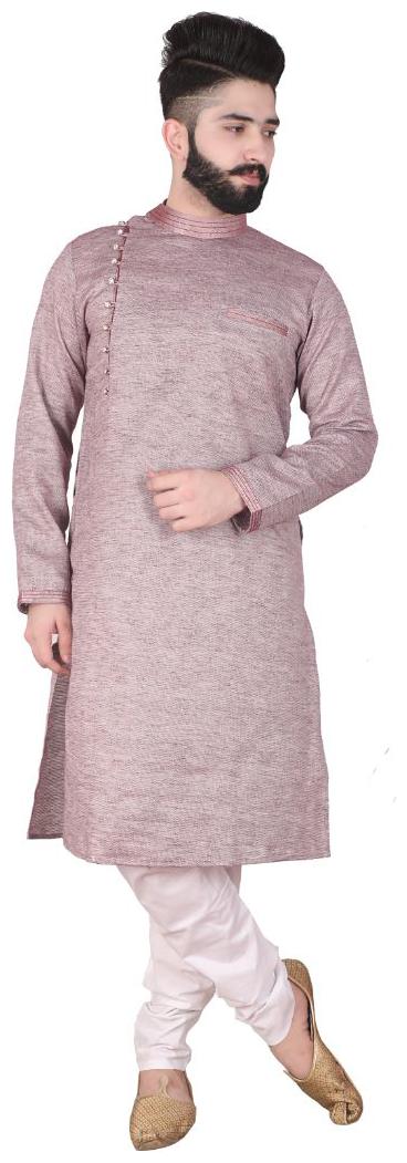 

P K GARMENTS Pink Solid Kurta and Churidar