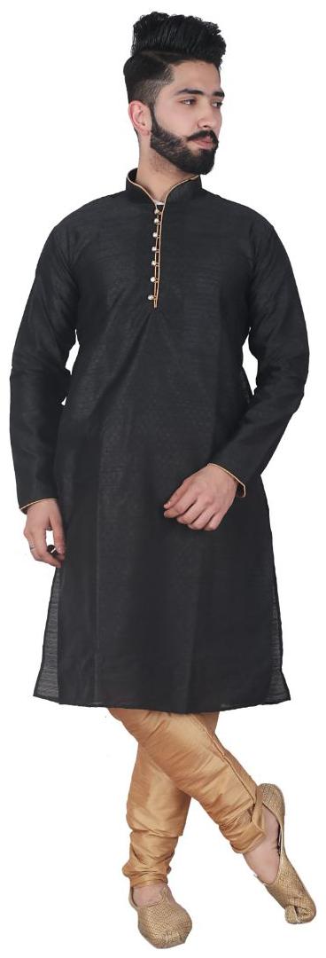 

P K GARMENTS Black Solid Kurta and Churidar
