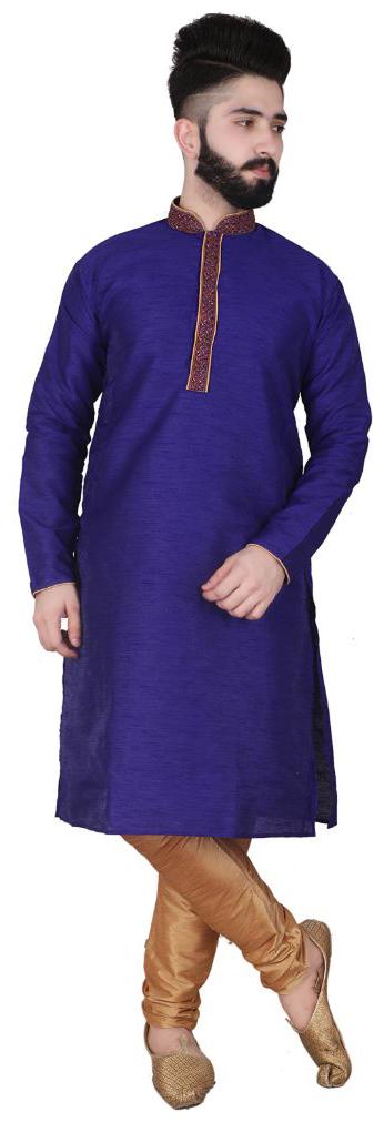 

P K GARMENTS Blue Solid Kurta and Churidar