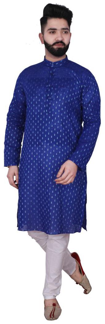 

P K GARMENTS Blue Printed Kurta and Pyjamas