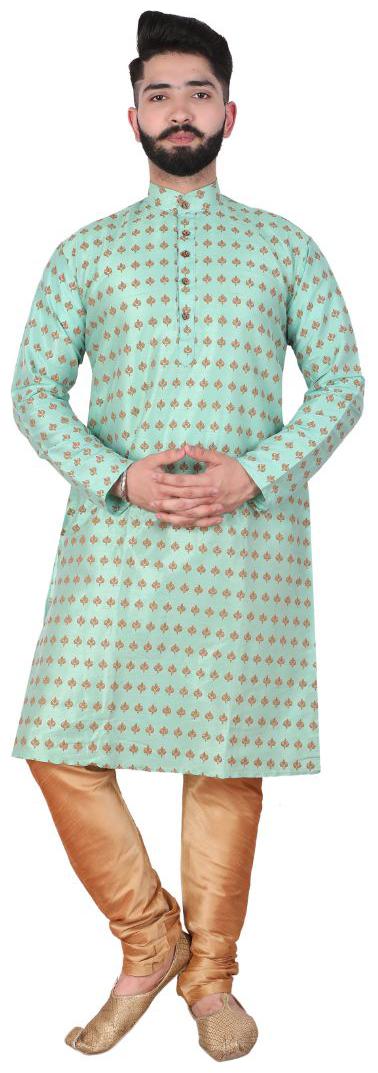 

P K GARMENTS Green Floral print Kurta and Churidar