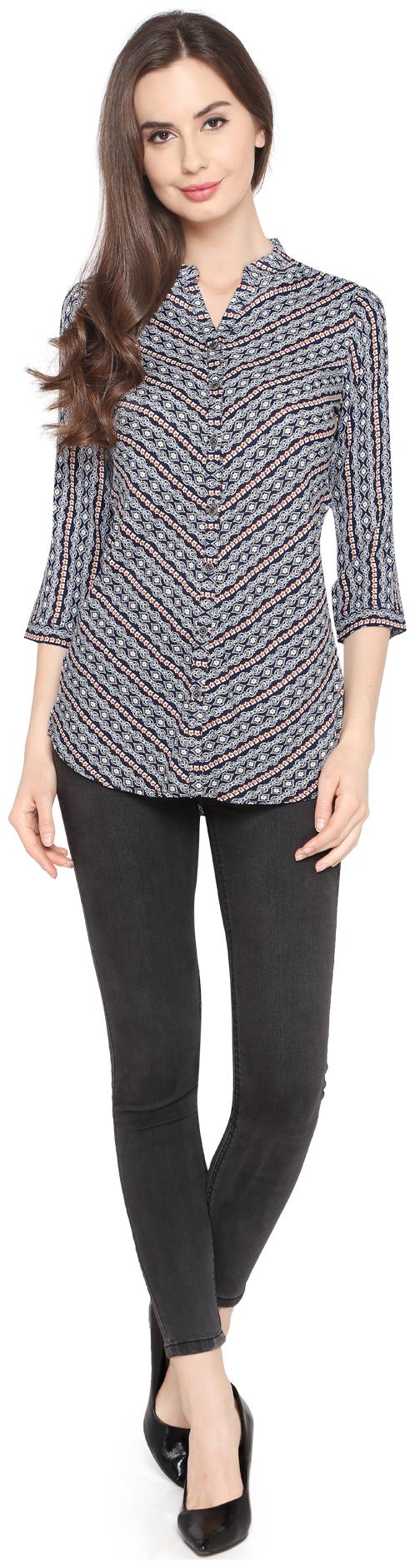

P - Nut Casual Women Grey Printed Regular Fit Shirt