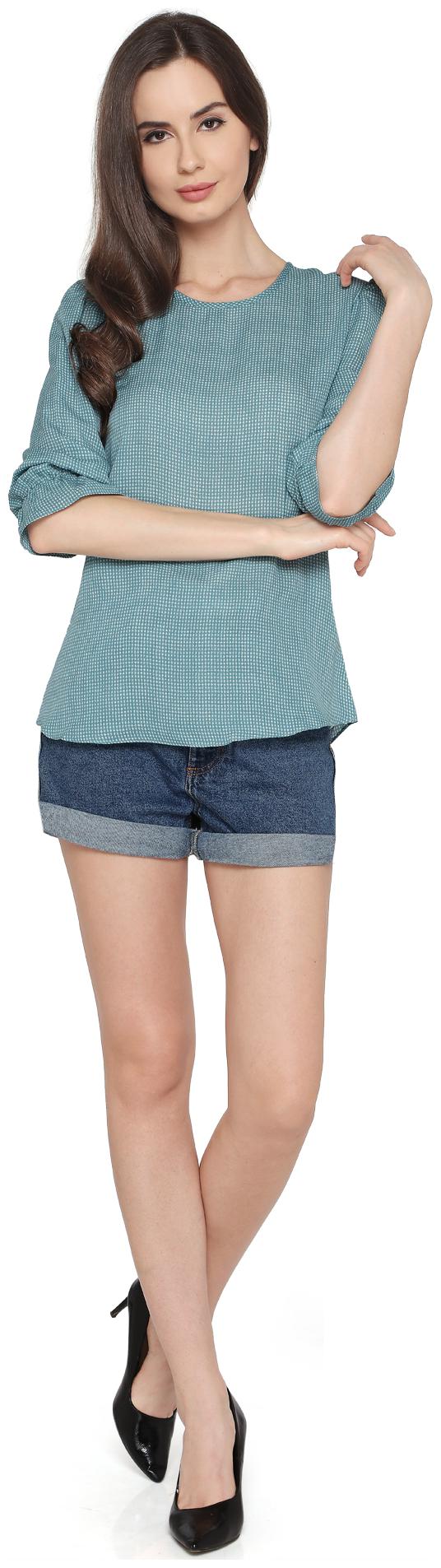 

P - Nut Casual Women Printed A-line top - Blue