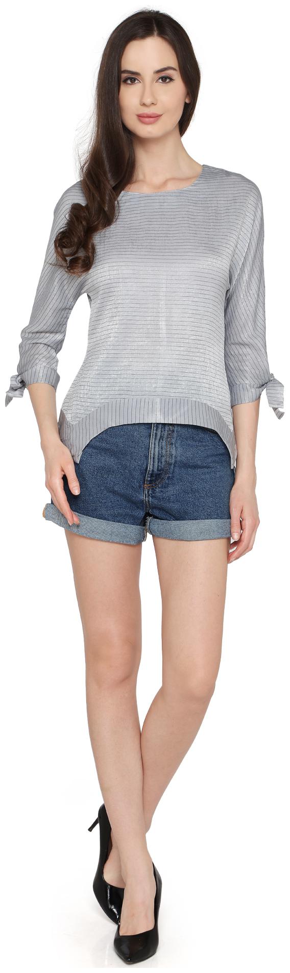 

P - Nut Casual Women Printed A-line top - Grey