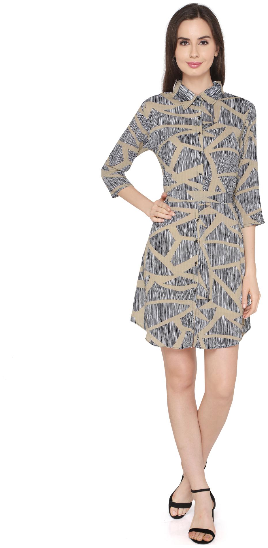 

P - Nut Casual Women Printed Regular tunic - Grey