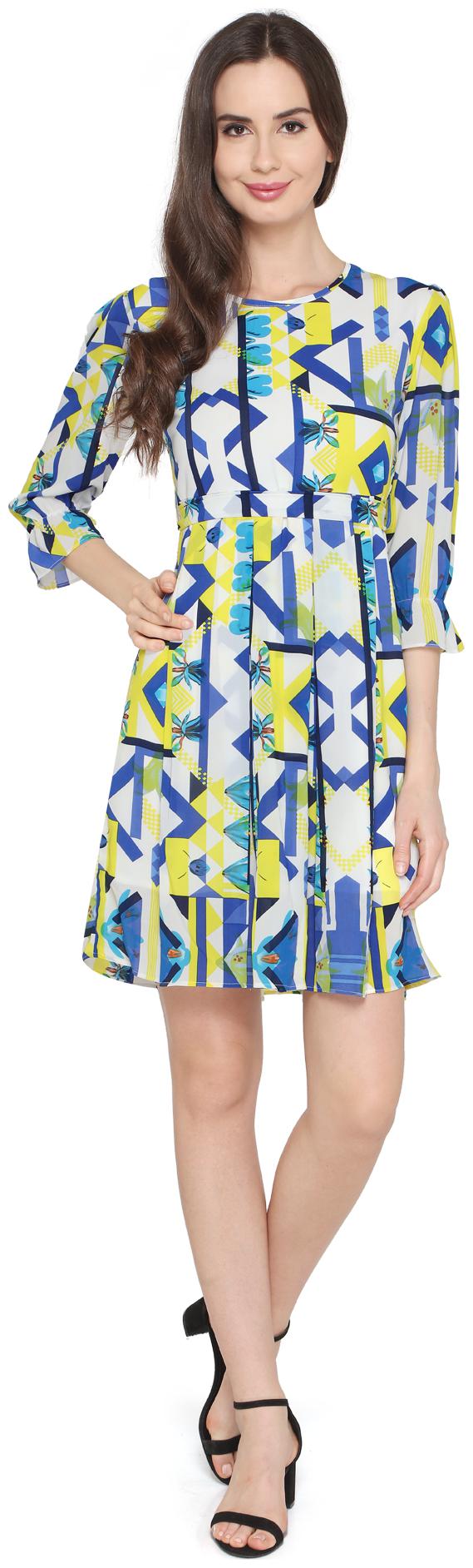 

P - Nut Casual Multi Printed A-line dress