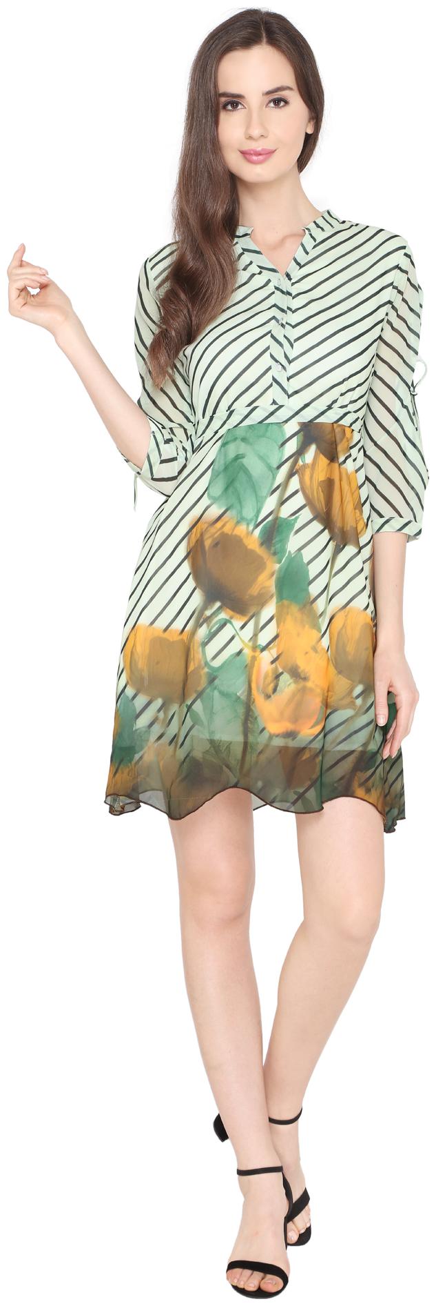 

P - Nut Casual Multi Printed A-line dress
