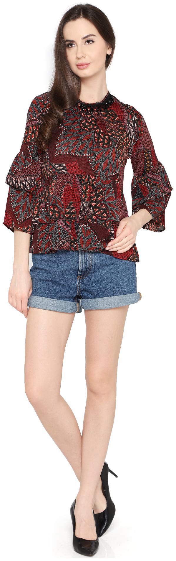 

P - Nut Casual Women Printed A-line top - Multi