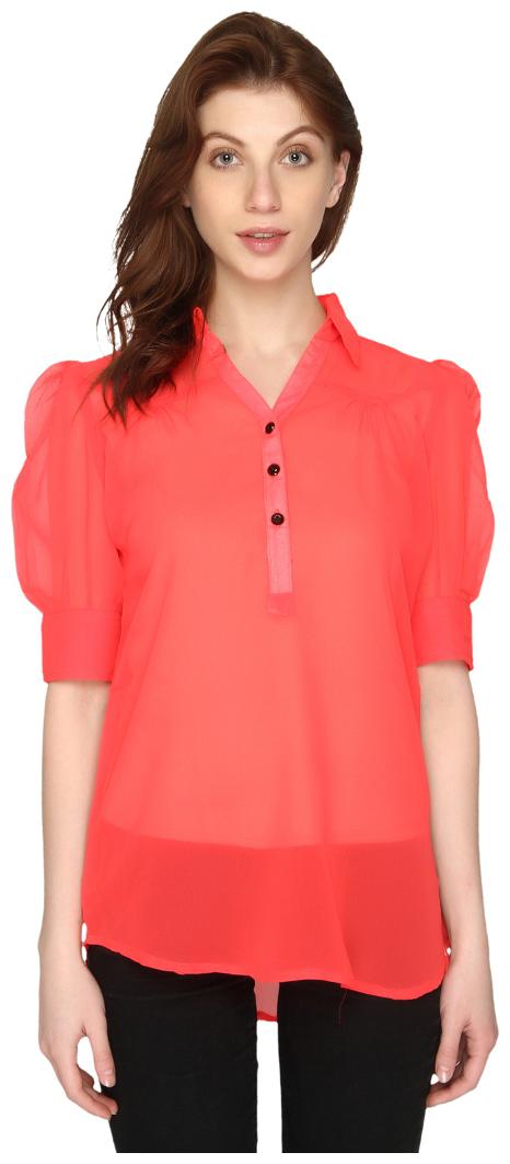 

P - Nut Casual Women Solid Regular top - Red