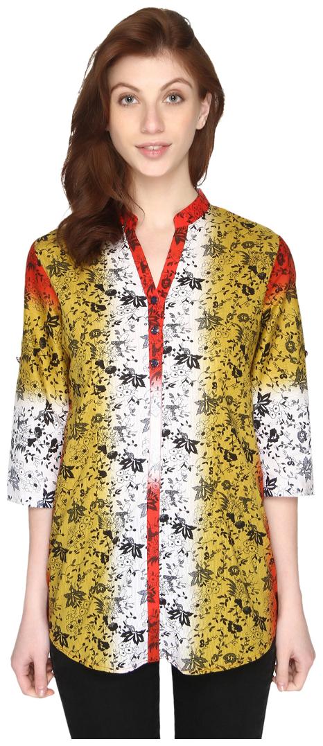 

P - Nut Casual Women Printed Regular top - Red