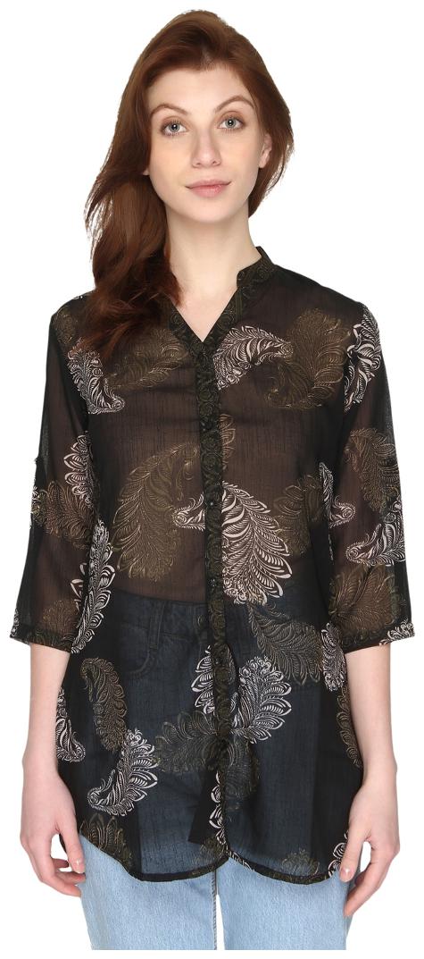 

P - Nut Casual Women Black Solid Slim Fit Shirt