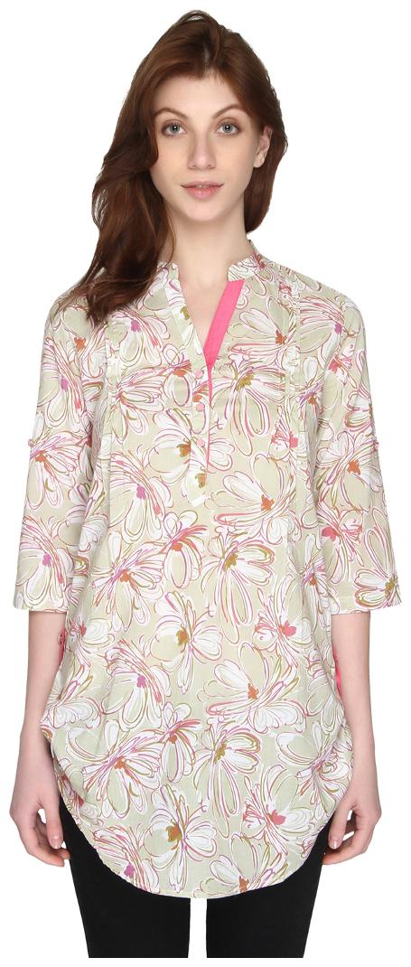 

P - Nut Casual Women Printed Regular top - Cream