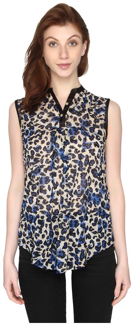 

P - Nut Casual Women Printed Regular top - Blue