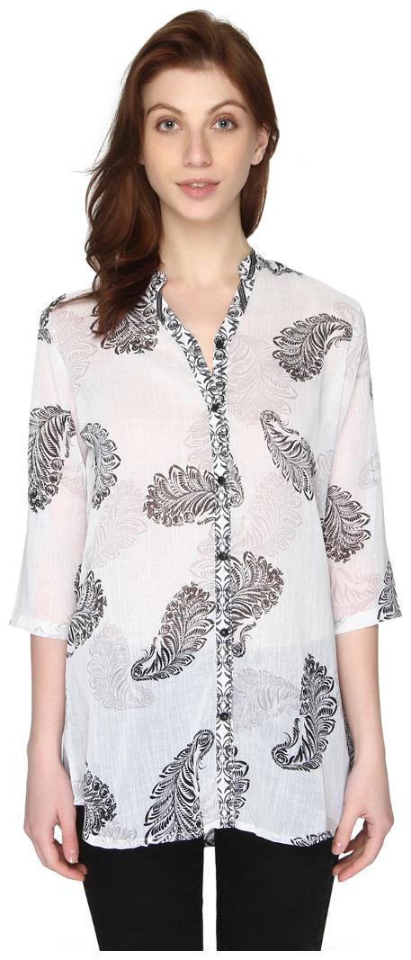 

P - Nut Casual Women White Printed Regular Fit Shirt