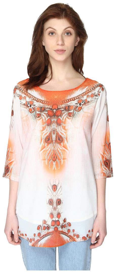 

P-Nut Womens Chiffon Georgette Printed Top with 3 4th Sleeves