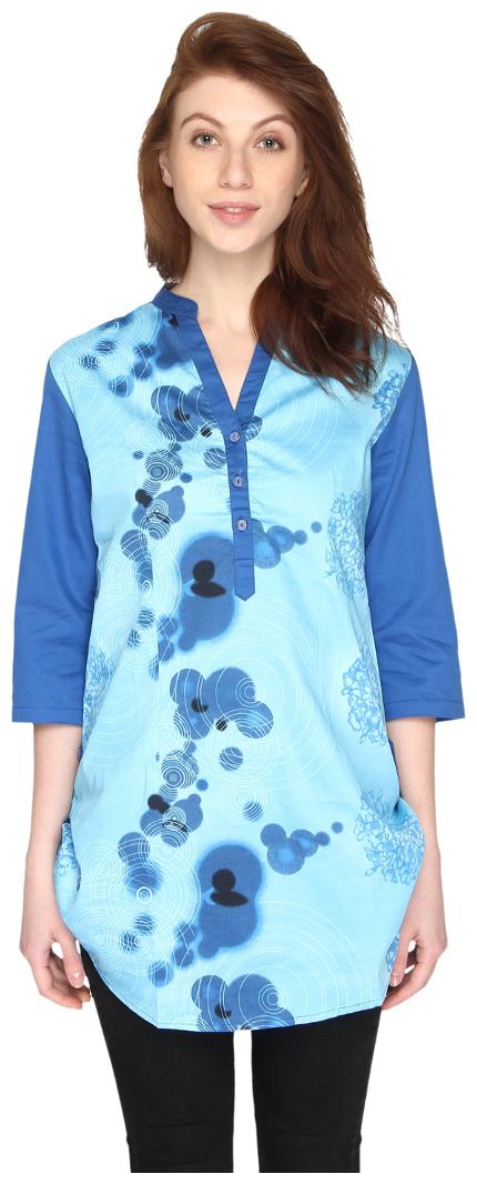 

P-Nut Womens Printed Cotton Top with 3 4th Sleeves