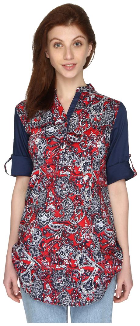 

P - Nut Casual Women Printed Regular top - Red