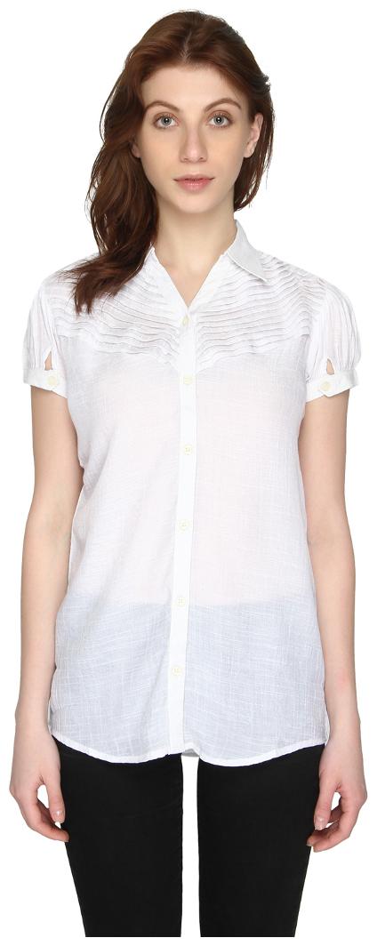 

P - Nut Casual Women White Solid Slim Fit Shirt
