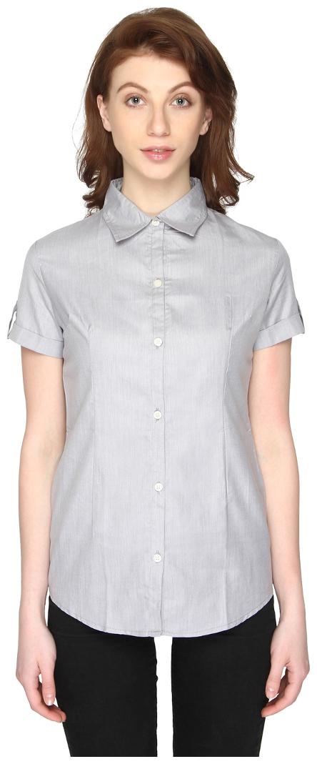 

P - Nut Casual Women Grey Solid Slim Fit Shirt