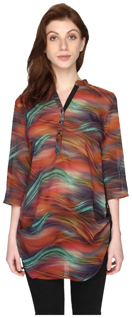 

P-Nut Womens Georgette Printed Top with 3 4th Sleeves
