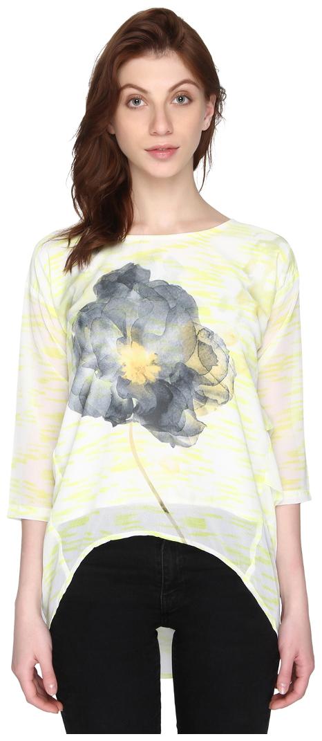 

P - Nut Casual Women Printed Regular top - Yellow