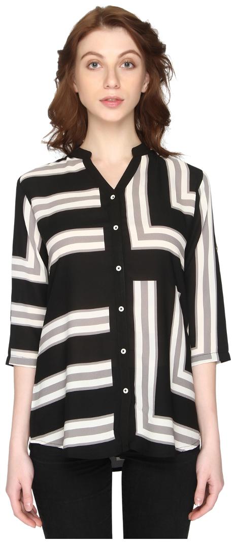 

P - Nut Casual Women Black Solid Slim Fit Shirt