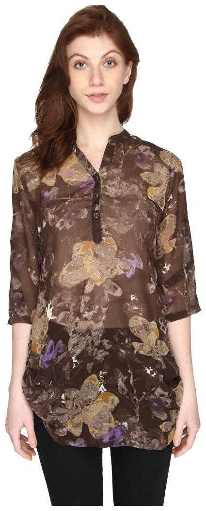 

P - Nut Casual Women Solid Regular top - Brown