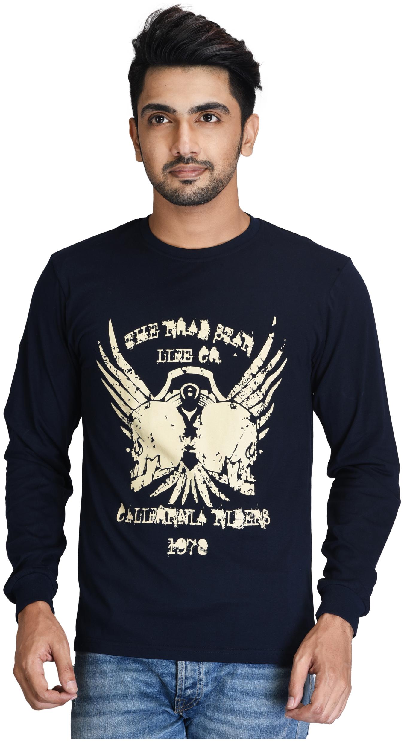 

Pacific Wear Men Blue Regular fit Cotton Round neck T-Shirt - Pack Of 1