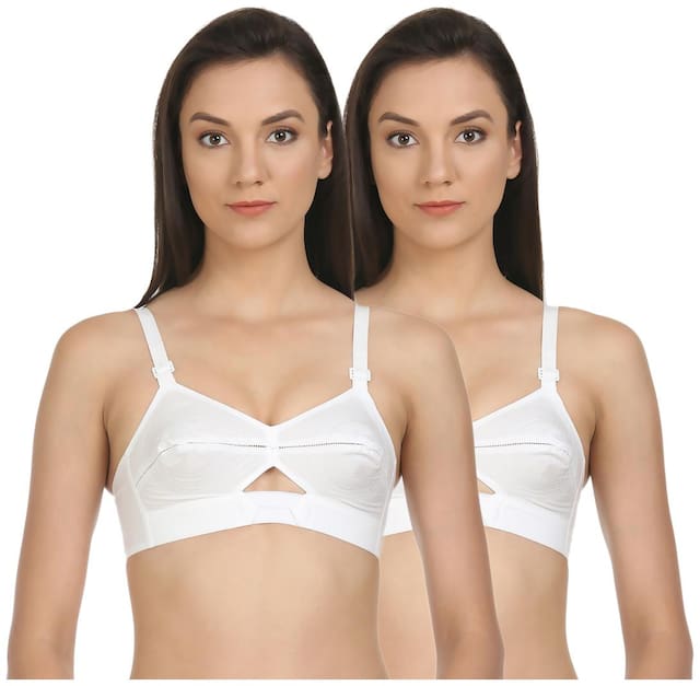 Bodycare Pack of 2 Non Padded Cotton T Shirt Bra - White