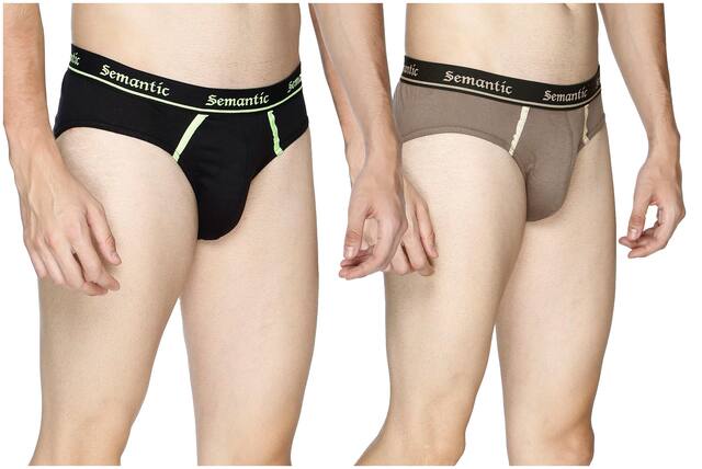 Semantic Solid Briefs - Multi ,Pack Of 2