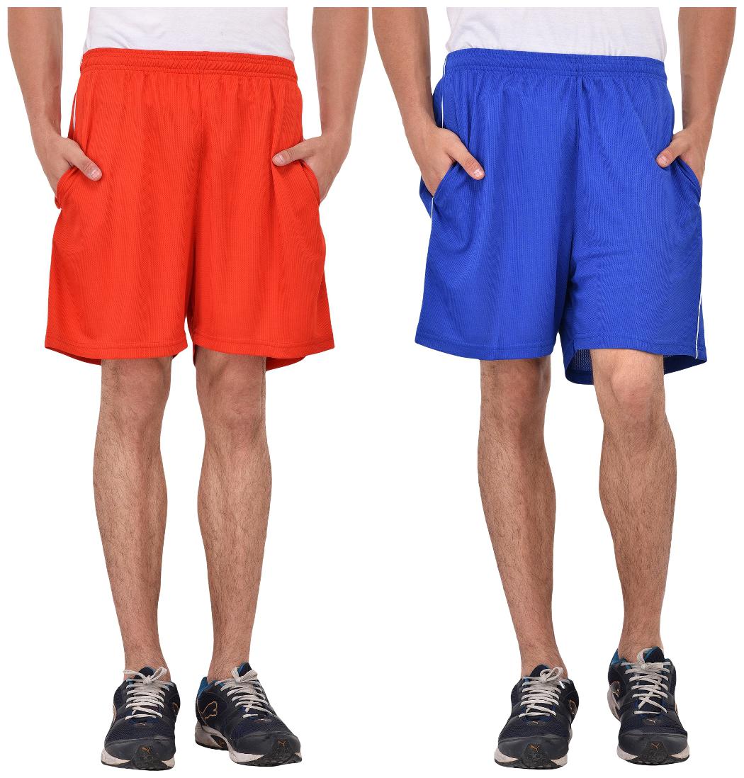 

Pack of 2 Knee Length Shorts (Red and Blue)By Fashion 7